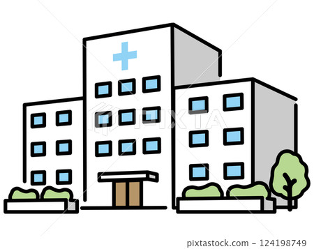 簡單的醫院圖標 124198749