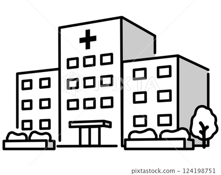 Simple hospital icon 124198751