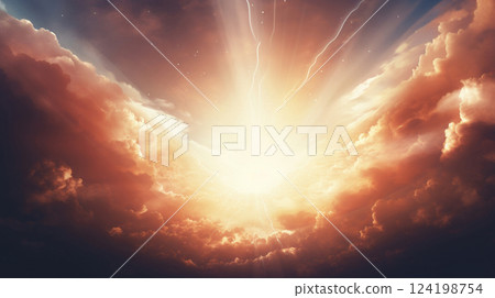 太陽躲在雲層後面 AI 影像 太陽躲在雲層後面 AI 影像 124198754