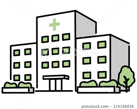 簡單的醫院圖標 簡單的醫院圖標 124198836