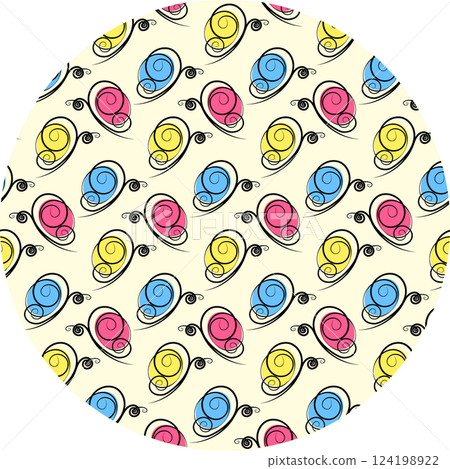 Stylized Butterflies Colorful spots on wings in trendy Marker shades Circular Summer Background idea 124198922