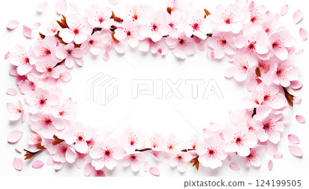 櫻桃花瓣框架 124199505