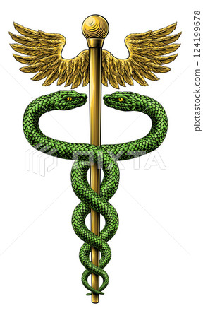 Caduceus Medical Asclepius Rod Doctor Symbol Icon 124199678