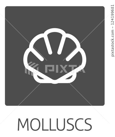 Seashell Shell Clam Mollusc Seafood Food Icon 124199681