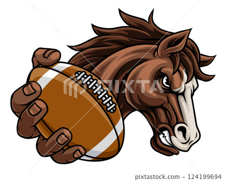 Horse Mustang Stallion Football Sports Team Mascot Horse Mustang Stallion Football Sports Team Mascot 124199694