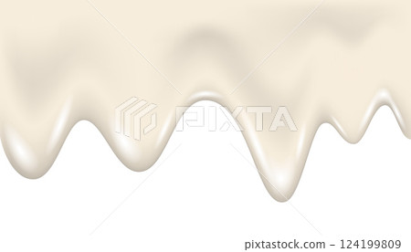 Dripping  white paint, yogurt or milk 3d texture. 124199809