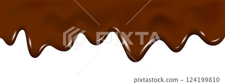 Dripping melted dark chocolate texture, liquid cocoa cream. 124199810