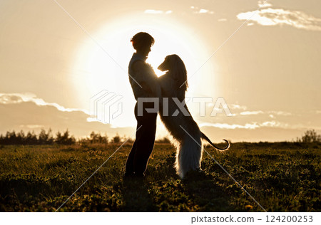 Womem with dog Womem with dog 124200253