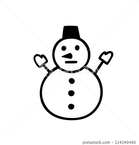 一個簡單的雪人的插圖素材 124200480