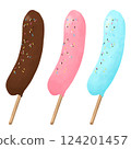 Street food_chocolate banana illustration (brown_pink_light blue) 124201457