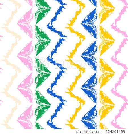 Tribal ethnical geometrical seamless pattern with colorful triangles Tribal ethnical geometrical seamless pattern with colorful triangles 124201469