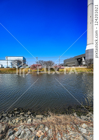 A view of the Kyu-Nakagawa River flowing through Edogawa Ward on a sunny spring day A view of the Kyu-Nakagawa River flowing through Edogawa Ward on a sunny spring day 124201621
