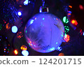 Christmas blue ball with different lights 124201715