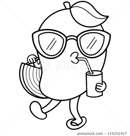 Mango coloring cartoon  124202427