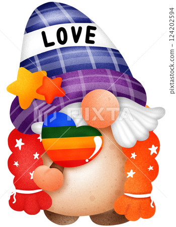 Pride Month Rainbow Gnome Clipart  LGBTQ Celebration Digital Illustration 124202594