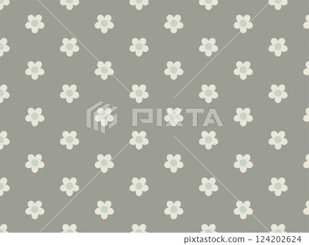 成熟的土色和小花的無縫圖案背景插圖 124202624