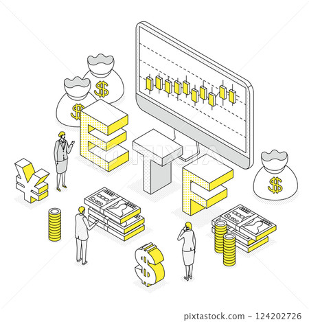 Business isometric illustration about ETF Business isometric illustration about ETF 124202726