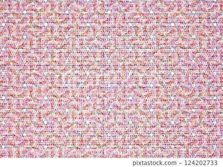 Pink texture background image of flower motif knit 124202733