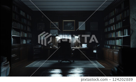 Total Darkness Artistic Depiction. Dark Neutral Background 124202889
