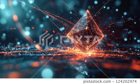 Blockchain Network With Digital Currency Symbols 124202974