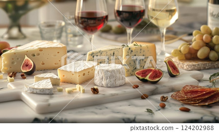 Cheese And Wine Pairing Board 124202988