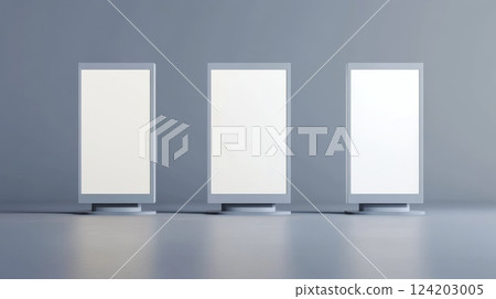 Billboard Kiosk Construction. An Advertising Mockup 124203005
