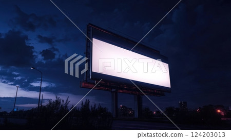 Billboard Construction in the city. An Advertising Mockup 124203013