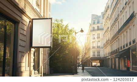 White Blank Store Signage Or Poster Banner 124203017