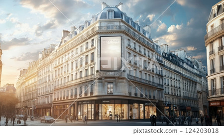 White Blank Store Signage Or Poster Banner 124203018