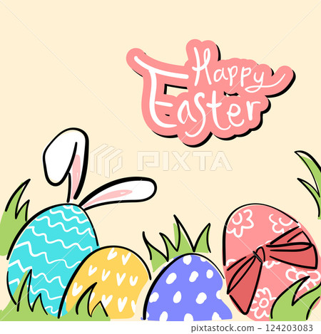 Illustration poster of Easter Illustration poster of Easter 124203083