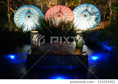 彩色發光日式雨傘 彩色發光日式雨傘 124203402