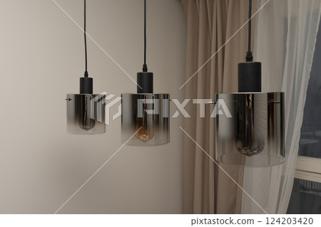 Three modern lamps. Three modern lamps. 124203420