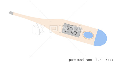Medical digital thermometer isolated on white background. Flat vector illustration Medical digital thermometer isolated on white background. Flat vector illustration 124203744