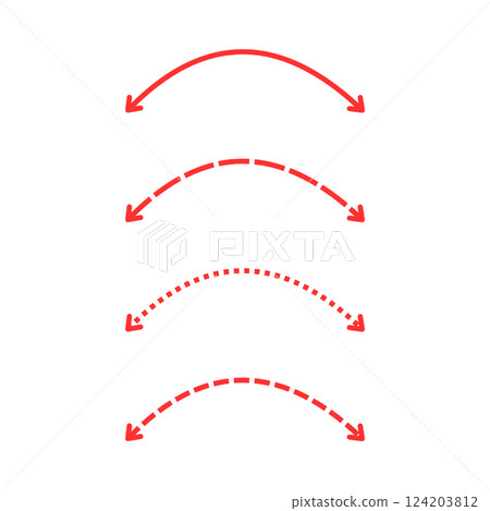 Set of hand-drawn illustrations of straight arrows in both directions Set of hand-drawn illustrations of straight arrows in both directions 124203812