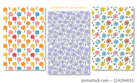 Seamless pattern_Watercolor floral set 9 124204033