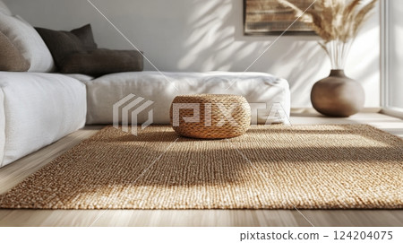 Yoga Studio With Wooden Floors Minimalist 124204075