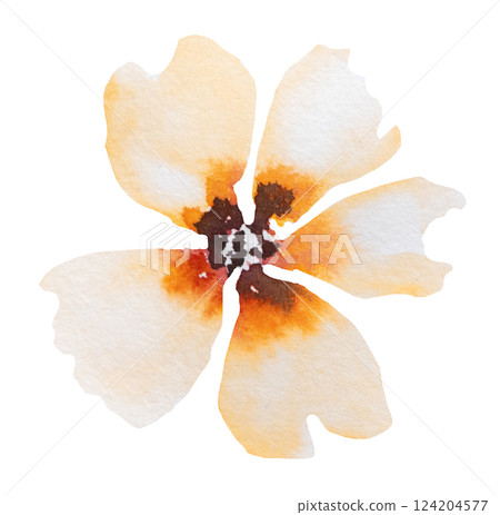 Watercolor orange wild flower isolated illustration, floral wedding and greeting element Watercolor orange wild flower isolated illustration, floral wedding and greeting element 124204577