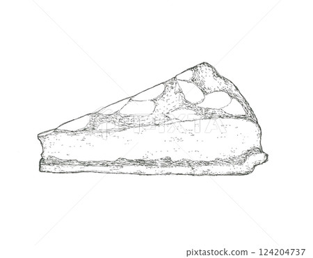 Bakewell tart hand drawn illustration 124204737