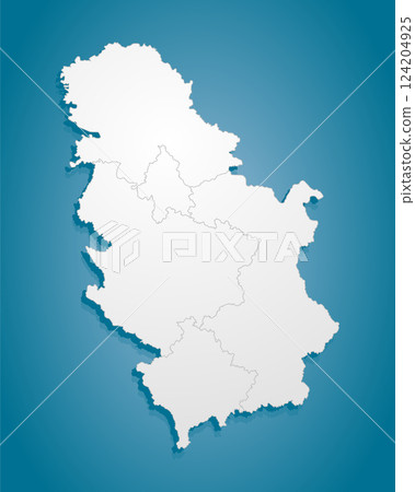 Creative map country Serbia divided on regions 124204925