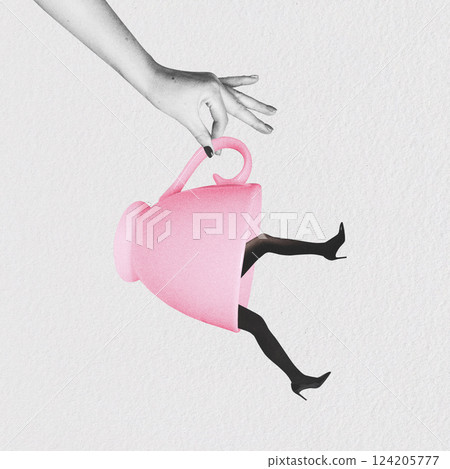 Woman legs pouring from cup 124205777