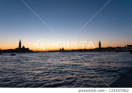 Sunset with Abbazia San Giorgio Maggiore in background Venice 124205962
