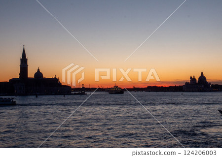 Sunset with Abbazia San Giorgio Maggiore in background Venice 124206003