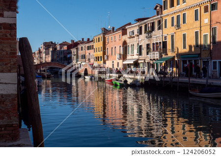 Quiet Venetian Canal at Dawn 124206052