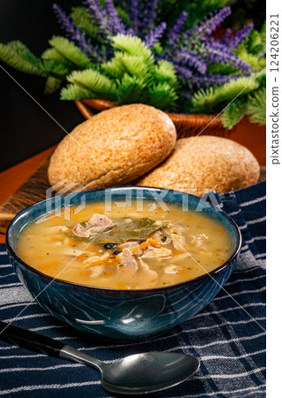Hot tripe from chicken stomachs. 124206221