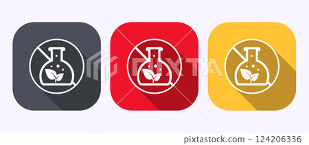 Non toxic icon design illustration. No harmful chemical sign in shadow button design 124206336