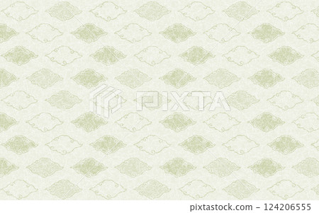 Seamless Japanese paper pattern. Green, cloud pattern. Seamless Japanese paper pattern. Green, cloud pattern. 124206555