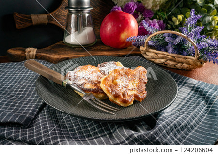 Homemade sweet pancakes . Homemade sweet pancakes . 124206604