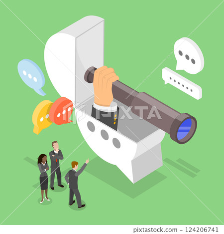 3D Isometric Flat Vector Illustration of Discussing Work In Meeting, Discussion, Team Communication 124206741