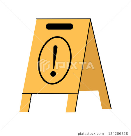 Simple yellow wet floor sign. Simple yellow wet floor sign. 124206828