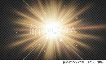 Gold Rays Background. Vector Widescreen, Vector Illustration 124207082